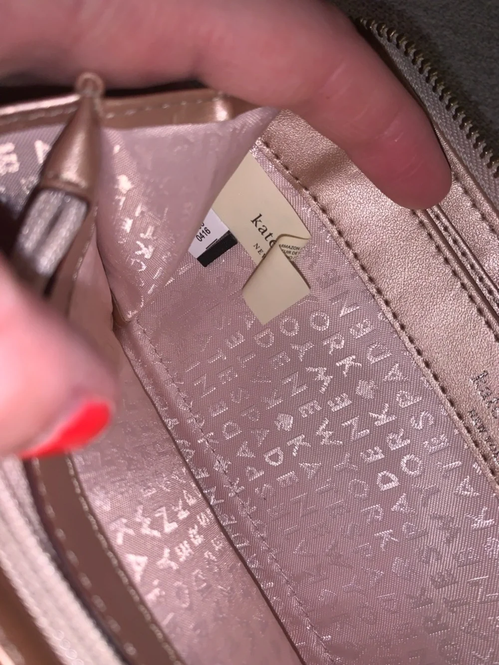 Kate Spade New York Wellesley Neda Metallic Rose Gold Leather Long Zip Wallet - Picture 12 of 16